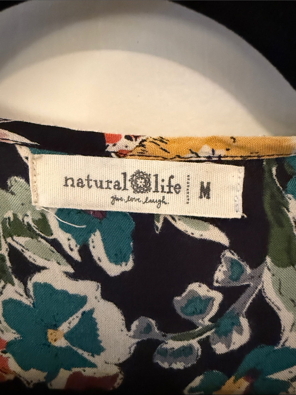 NATURAL LIFE Black Floral Maxi Dress with Yellow & Rust Accents - Picture 2 of 2